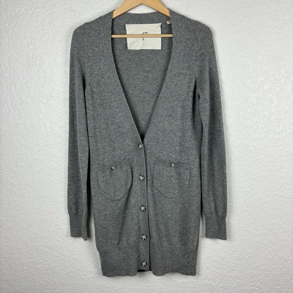 Anthropologie Long Line Cashmere Sweater Gray Womens Small‎ Soft Cozy Minimalist
